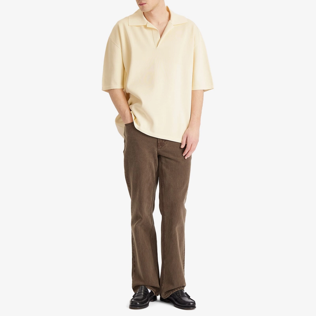 AMI Paris Men's Short Sleeve Polo White Cream